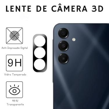 Imagem de Película de Proteção para Câmera 3D, Vidro Temperado 9H, Compatível com Samsung Galaxy M34, Transparente, Anti-Impressão Digital