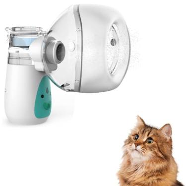 Imagem de STARSUM Nebulizador para gatos, nebulizador e máscara inaladora para gatos, baixo ruído, adequado para gatos e filhotes, verde (P)