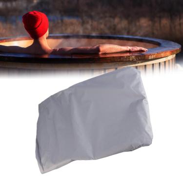 Imagem de Capa de Banheira Redonda Ao Ar Livre à Prova d'água - tafetá Com Revestimento de Prata para Poeira e Chuva - Se Encaixa Em 19030cm, 19090cm, 21030cm, 21570cm (Cinza) (Bege) (Preto) (Café) (Cinza)