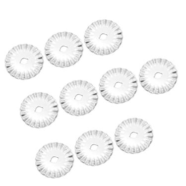 Imagem de Irfora Lâmina de Onda do Cortador Rotativo de 10pcs, Lâminas de Aço Inoxidável de 45 Mm para Tecido, Papel, Couro, Com Bordas de Corte Exclusivas, para Ferramentas de Costura