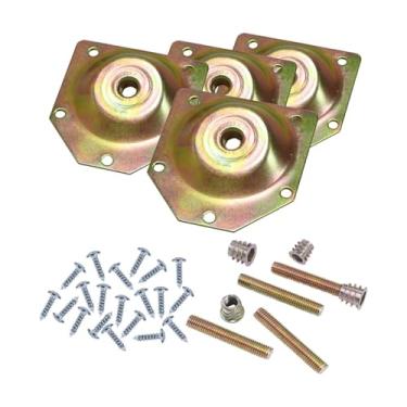 Imagem de ＫＬＫＣＭＳ Kit com 4 Placas de Montagem para Pernas de Móveis, Ferragens para Mesa E Cadeiras, Ouro, Tamanho real