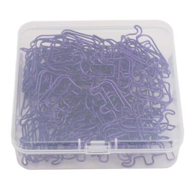 Imagem de 100pcs Elefante Em Forma De Papel Clipes De Aço Inoxidável Bonito Decorativo Escritório Material Escolar para Mulheres Crianças Professores Estudantes Caixa De Armazenamento (Roxo)