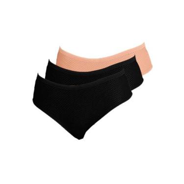 Imagem de Kit com 3 Calcinhas Biquíni Dilady 203200, Preto, G