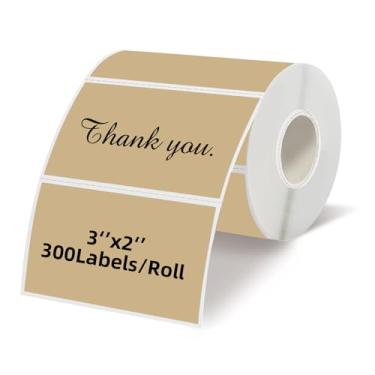 Imagem de Starboling Etiquetas térmicas de 7,6 cm x 5 cm, adesivo autoadesivo retangular para impressora térmica, para preço, código de barras, correspondência, nome (marrom)