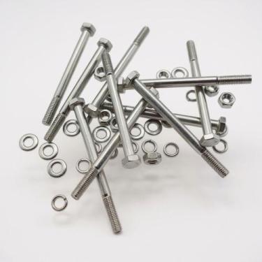 Imagem de Kit 10 parafusos meia rosca parcial sextavado inox m6*80mm - CJFIX