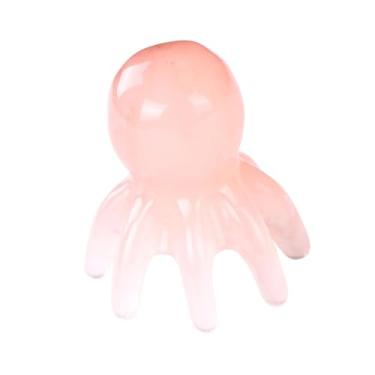 Imagem de Kokiya Pente de massagem de polvo, ferramenta compacta de bolso para massagem no couro cabeludo, ferramenta para meridianos, para corpo, pescoço, mãos, Rosa