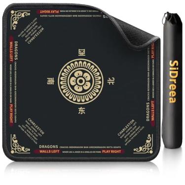 Imagem de Mahjong Mat, 32.4×32.4 Inch Noise Reduction Anti-Slip Mahjong Mat for Table, Mahjong Table Mat for Poker, Card, Board Games Table Mat, Tile Games, Dominoes(Black)