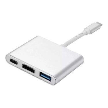 Imagem de Cabo Adaptador Usb 3.1 Tipo C Para Hdmi E Usb Comum E Tipo C