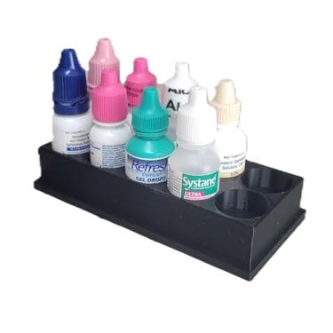 Imagem de Znet3D Organizador e armazenamento de frascos de colírio – Suporte de 10 compartimentos (preto)