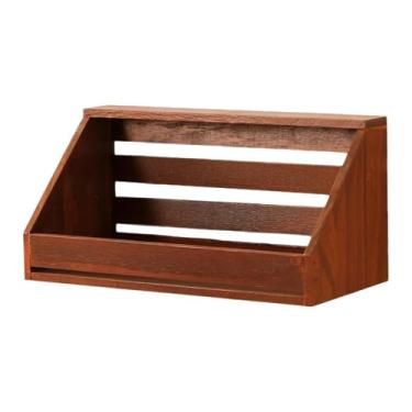 Imagem de KiBcsLic Prateleira Flutuante de Madeira, Fácil de Instalar, Rústica, Prateleira Suspensa para Casa de Fazenda, Sala de Jogos, Sala de Estar, Quarto Infantil, Marrom, Tamanho real