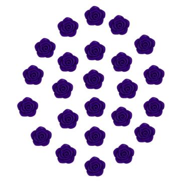 Imagem de Kit C/24 Miçangas em Resina Flor Rosa Roxo 2 cm