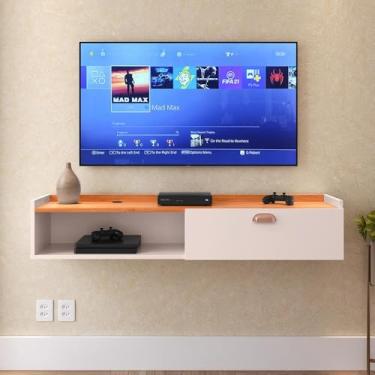 Imagem de Rack Home Classic 0,90 para Sala de Estar - Suporte para TV e Decoração Moderna, Sala, Quarto - Loja Inova BR (Off White/Cinam.)