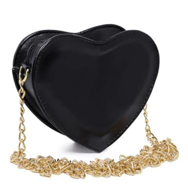 Imagem de Bolsa Feminina Transversal Pequena Corazon Ajustável (Preta)
