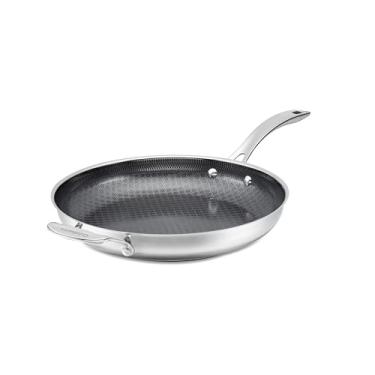 Imagem de Cuisinart Panelas de aço inoxidável antiaderentes FusionPlus, frigideira de 30 cm com alça auxiliar, tecnologia de cerâmica PURELYSEAR sem PFAS, à prova de arranhões, alças legais, pode ser lavada na