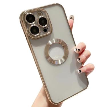 Imagem de Capa Case Anti-Impacto Transparente de Silicone Luxo Premium Para iPhone 14 Pro (Dourado)