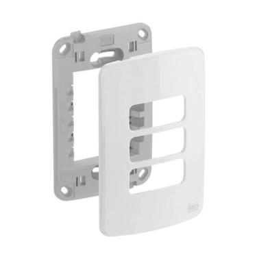Imagem de Placa 4x2 3 posições branco + suporte composé - weg