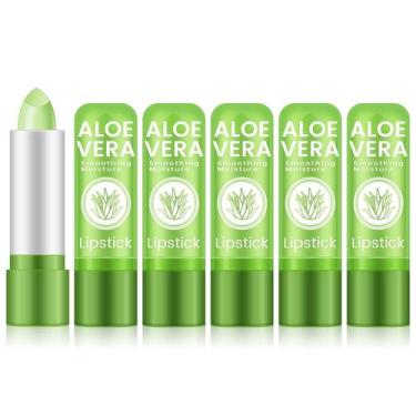 Imagem de Bálsamo labial Ownest Aloe Vera de longa duração, 5 pacotes de 17,5 g