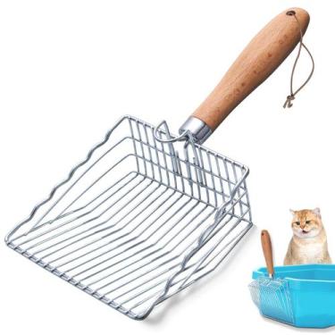 Imagem de Cat Litter Scoop Handzee em aço inoxidável com gancho e orifício