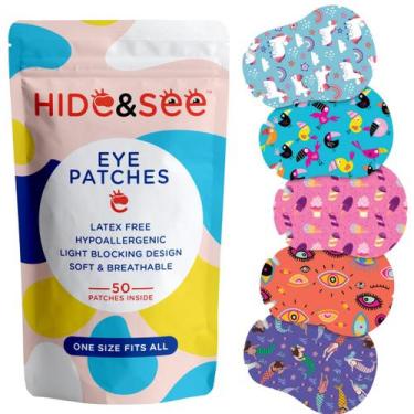 Imagem de Tapa-olhos HIDE&SEE, adesivo infantil para olhos preguiçosos, pacote c