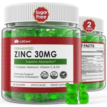 Imagem de Suplementos Gomas de zinco LILICARE 30 mg com cobre, selênio, vitamina