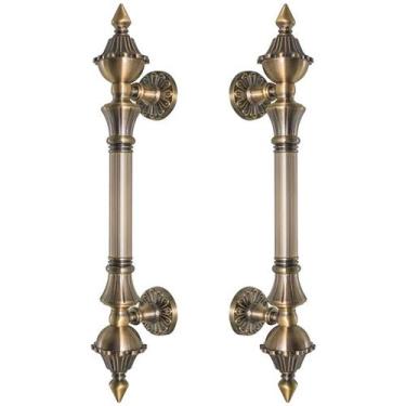 Imagem de Puxador Duplo Classic 335mm Bronze Antigo Porta Pivotante Correr Passa