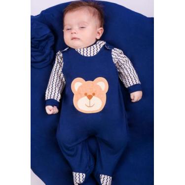 Imagem de Saída de Maternidade Menino Jardineira Urso 04 peças - Maribaby enxova
