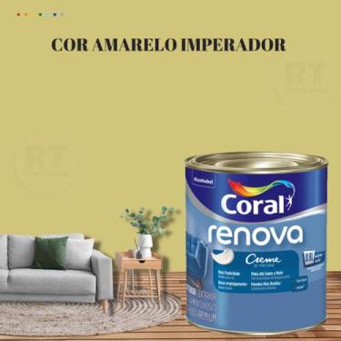 Imagem de Tinta Parede Amarelo Acrílica Fosca Renova 800ml - Coral, AMARELO IMPE