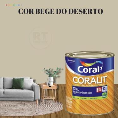 Imagem de Esmalte Sintético Base Água Coral Coralit 800ml Tinta Cor Marrom Brilh
