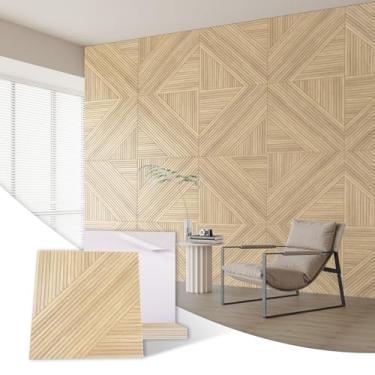 Imagem de Pacote com 6 painéis acústicos artísticos para parede e teto, painel absorvente de som de impressão de grão de madeira grande de alta densidade 122 x 182 cm, painéis de parede decorativos à prova de