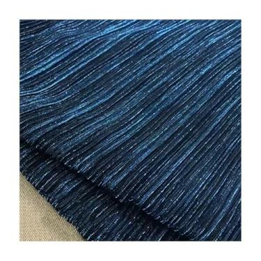 Imagem de 1 Peça De Tecido De Malha Plissada Brilhante Com Gradiente De Céu Estrelado - Malha Mista Para Acessório De Costura De Saia De Festa Faça Você Mesmo, Tamanho 50/100/200x150cm, 9 Cores(PeacockBlue,100X150cm)