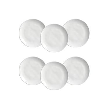 Imagem de Conjunto de Pratos de Sobremesa Porto Brasil Orgânico New White 19,5cm - 6 Peças
