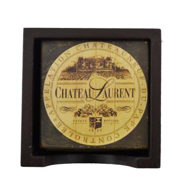 Imagem de Porta Copos Quadrados Decorados Charmoso Chateau Laurent