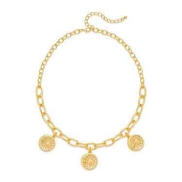 Imagem de SHANG JIURUI Colar de sol dourado para mulheres, adjustable, Latão, Sem Pedra Preciosa