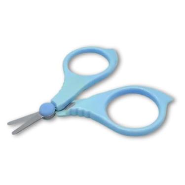 Imagem de Tesoura de Unhas para Bebê, Aço Inox Ponta Arredondada, Segurança e Precisão para Recém-Nascidos, Unhas de Mãos e Pés (Azul)