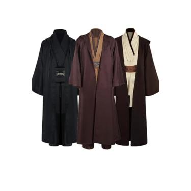 Imagem de Roupão de fantasia masculino adulto cosplay Halloween capa túnica conjunto cinto