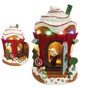 Imagem de Casa Papai Noel Natal Natalino Cupcake Som Musica Led Decoraçao Loja R