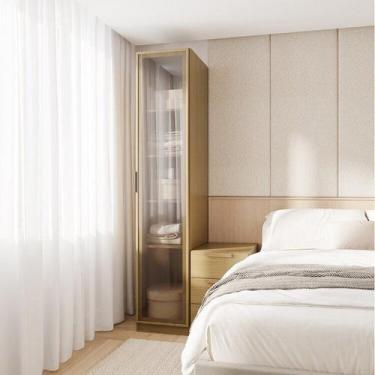 Imagem de Guarda-Roupa Modular 40cm 1 Porta Reflecta com Prateleiras Jade CabeCa