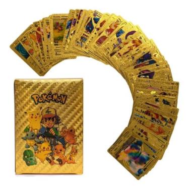 Imagem de Kit 10 Cartas Pokémon Folha De Ouro Douradas Edição Limitada - DropJT