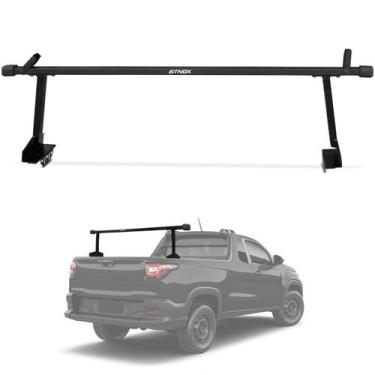 Imagem de Rack Alto Caçamba Goleira 1600mm Universal Picape Leve Preto Saveiro S