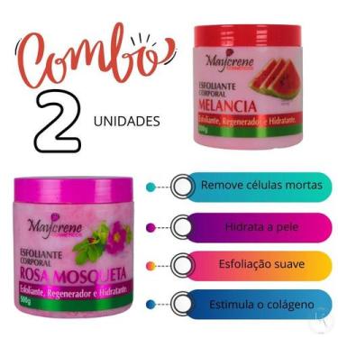 Imagem de Kit 2 Creme Esfoliante Corporal Rosa Mosqueta, Melancia e Maracuja Pot
