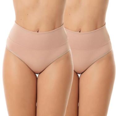 Imagem de Kit 2 Calcinhas Cós Alto Suplex Feminina Modeladora e Confortável - Su