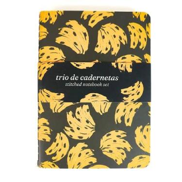 Imagem de Trio de cadernetas farm bossa banana 349605 - FARM..RIO, PRETO-AMARELO