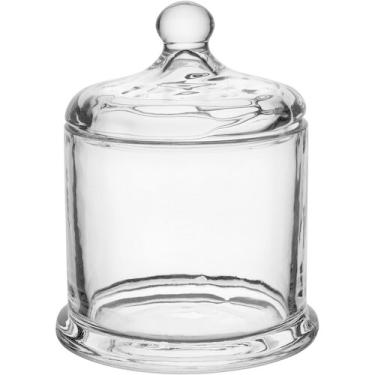 Imagem de POTICHE REDONDO BOMBONIERE HOME&CO COM TAMPA VIDRO 14x11x11cm TRANSPAR