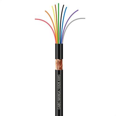 Imagem de Cabo Manga 10x26 AWG - com Blindagem Preto - 50 Metros