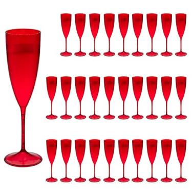Imagem de Taça Espumante 20pçs Acrilico Premium 170ml (VERMELHO)