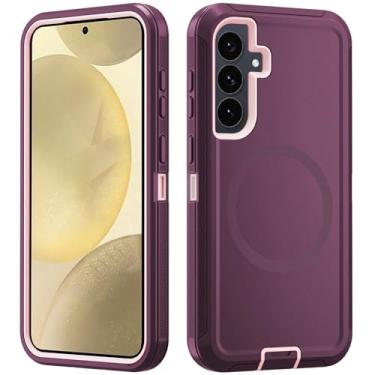 Imagem de Asuwish Capa de celular para Samsung Galaxy S24 Plus S24+ 5G com protetor de tela de vidro temperado, capa magnética híbrida à prova de choque, rígida, acessórios de proteção S24plus 24S + S 24 24+