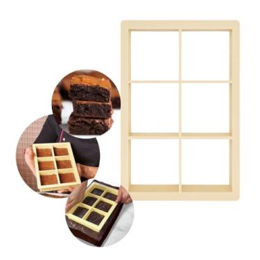 Imagem de Kit Cortador De Brownie E Bolos Pão De Mel 9 E 6 Cavidades Corte Fácil Confeiteiro (6Cortes(7x7) | Unitário)