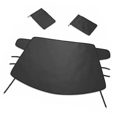 Imagem de Autotech Park Capa de neve personalizada compatível com Tesla Model S Sedan 2012-2021, capa de para-brisa vem com capa de espelho traseiro