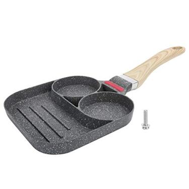 Imagem de Panela de ovo de alumínio antiaderente panela de café da manhã frigideira omelete acessório de cozinha preto tipo universal para fazer hambúrgueres panquecas e omeletes material alumínio cor preto