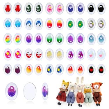 Imagem de MUCUNNIA 50 peças de olhos de vidro para artesanato olhos de vidro colorido boneca decorativa para fazer esculturas de argila faça-você-mesmo 18 x 25 mm
